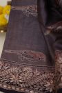 Designer Tussar Brown Saree