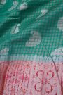 Designer Chiniya Bottle Green Saree