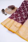 Designer Chiniya Maroon Saree