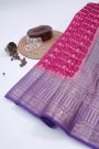 Designer Chiniya Pink Saree