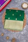 Venkatagiri Silk Bottle Green Saree
