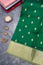 Venkatagiri Silk Bottle Green Saree