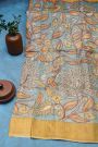 Kalamkari Tussar Blue Saree