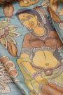 Kalamkari Tussar Blue Saree