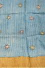 Kalamkari Tussar Blue Saree