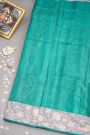 Designer Tussar Teal Green Saree