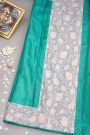 Designer Tussar Teal Green Saree