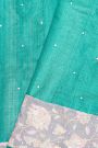 Designer Tussar Teal Green Saree
