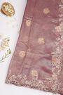 Designer Tissue Georgette Dusty Pink Saree