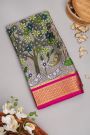 Mysore Crepe Grey Saree