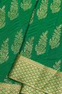 Mysore Crepe Dark Green Saree