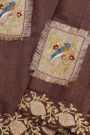 Designer Tussar Brown Saree