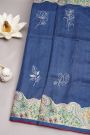 Designer Tussar Blue Saree