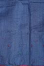 Designer Tussar Blue Saree