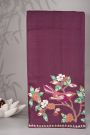 Designer Tussar Wine Saree