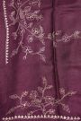 Designer Tussar Wine Saree
