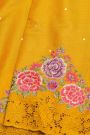 Designer Tussar Yellow Saree