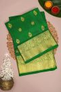 Venkatagiri Silk Bottle Green Saree