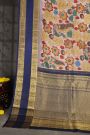 Kancheepuram Silk Lavender Kalamkari Saree