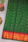 Gadwal Silk Bottle Green Saree