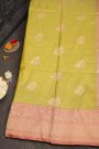 Banarasi Kathan Silk Lime Green Saree