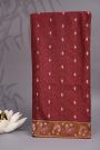 Designer Tussar Maroon Saree