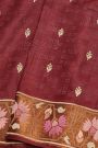 Designer Tussar Maroon Saree