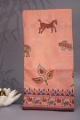 Designer Tussar Peach Saree