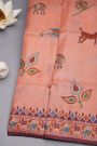 Designer Tussar Peach Saree