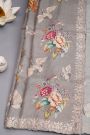 Designer Tussar Grey Saree