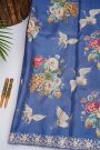 Designer Tussar Blue Saree
