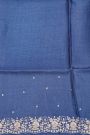 Designer Tussar Blue Saree