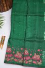Designer Tussar Peacock Green Saree