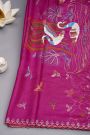 Designer Tussar Magenta Saree