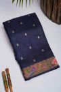 Designer Tussar Navy Blue Saree