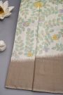 Designer Tussar Cream Saree