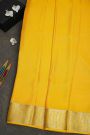 Mysore Crepe Yellow Saree