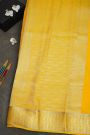 Mysore Crepe Yellow Saree
