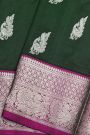 Venkatagiri Silk Bottle Green Saree