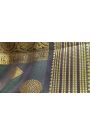 Kancheepuram Silk White Saree With Gold Zari Lines Body
