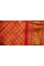 Pochampally Ikat Silk Royal Blue Saree With Floral And Peacock Border