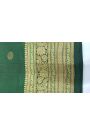 Gadwal Silk Bottle Green Saree