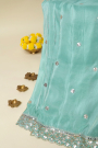 Designer Crepe Sea Green Saree