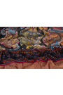 Kanchi Ikat Silk Kalamkari Printed Graphite Grey Saree