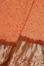 Bandhani Silk Light Orange Saree