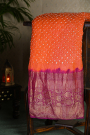 Bandhani Silk Dual Colour Saree