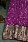 Bandhani Silk Purple Saree