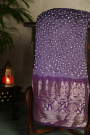 Bandhani Silk Purple Saree
