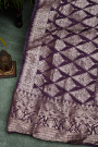 Bandhani Silk Purple Saree