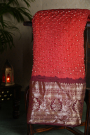 Bandhani Silk Red Saree